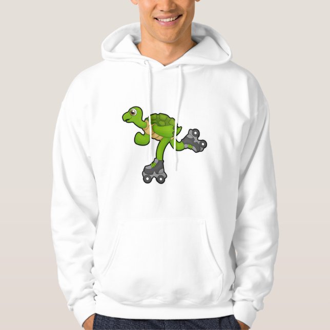 Turtle as Skater with Roller skates Hoodie (Front)