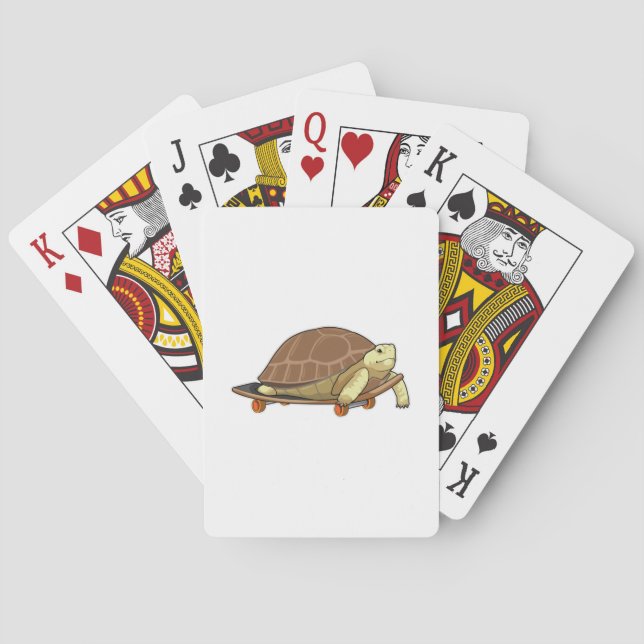 Turtle as Skater with Skateboard Playing Cards (Back)