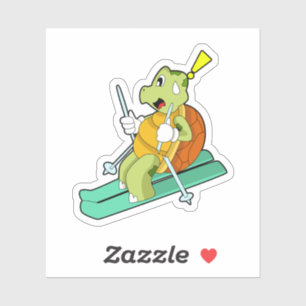 Turtle as Skier with Ski