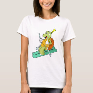 Turtle as Skier with Ski T-Shirt