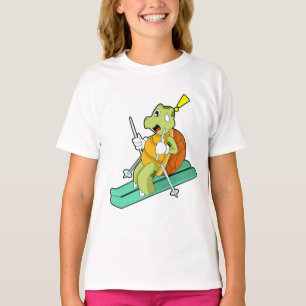 Turtle as Skier with Ski T-Shirt