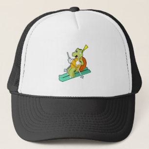 Turtle As Skier With Ski Trucker Hat