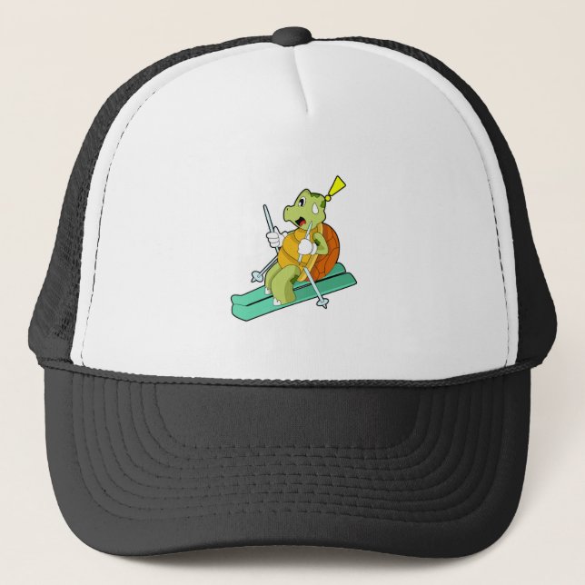 Turtle As Skier With Ski Trucker Hat (Front)
