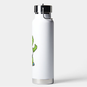 Turtle As Soccer Player With Soccer Ball Water Bottle