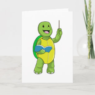 Turtle as Teacher with Book & Pointer Card