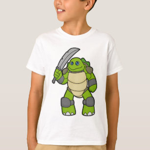 Turtle as Warrior with Sword T-Shirt