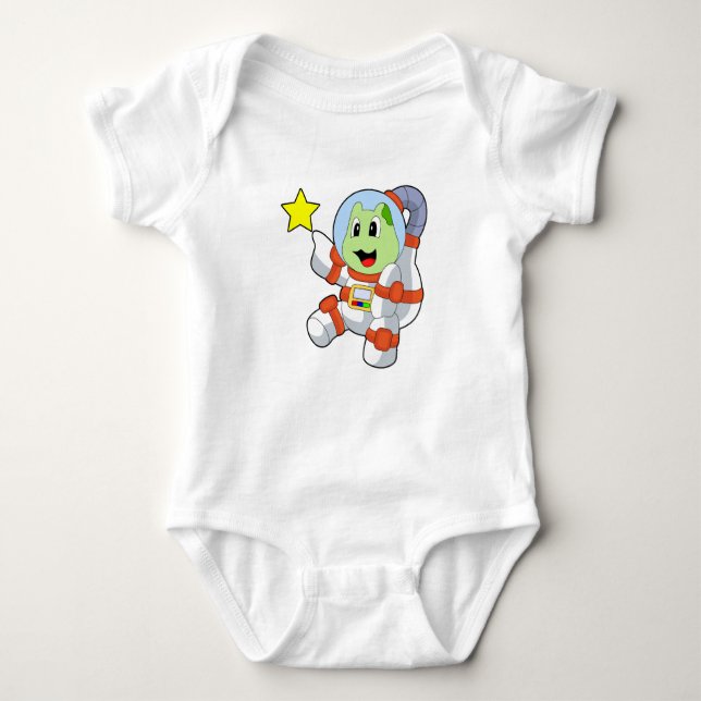 Turtle Astronaut Space Baby Bodysuit (Front)