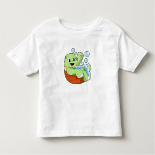 Turtle at Bathing with Foam Toddler T-Shirt