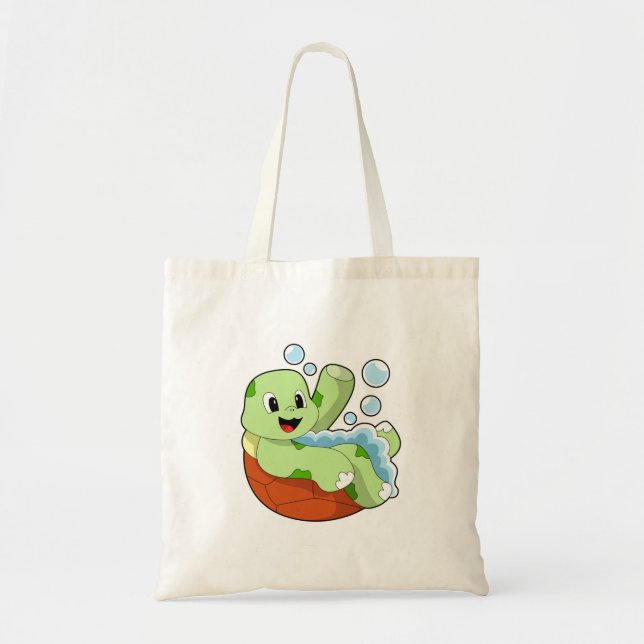 Turtle at Bathing with Foam Tote Bag (Front)