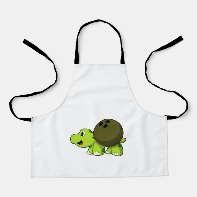 Turtle at Bowling with Bowling ball Apron (Front)