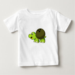 Turtle at Bowling with Bowling ball Baby T-Shirt