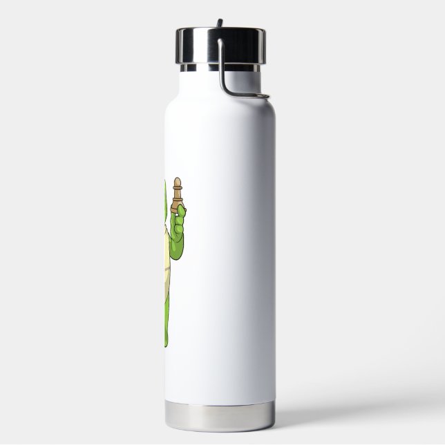 Turtle At Chess With Chess Piece Pawn Water Bottle (Left)