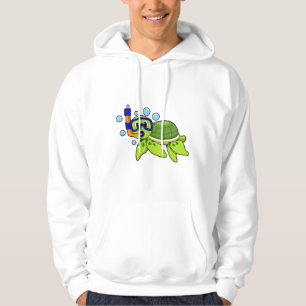 Turtle at Diving with Snorkel Hoodie