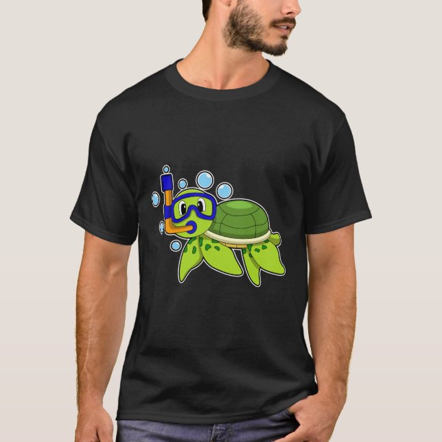 Turtle at Diving with Snorkel T-Shirt (Front)