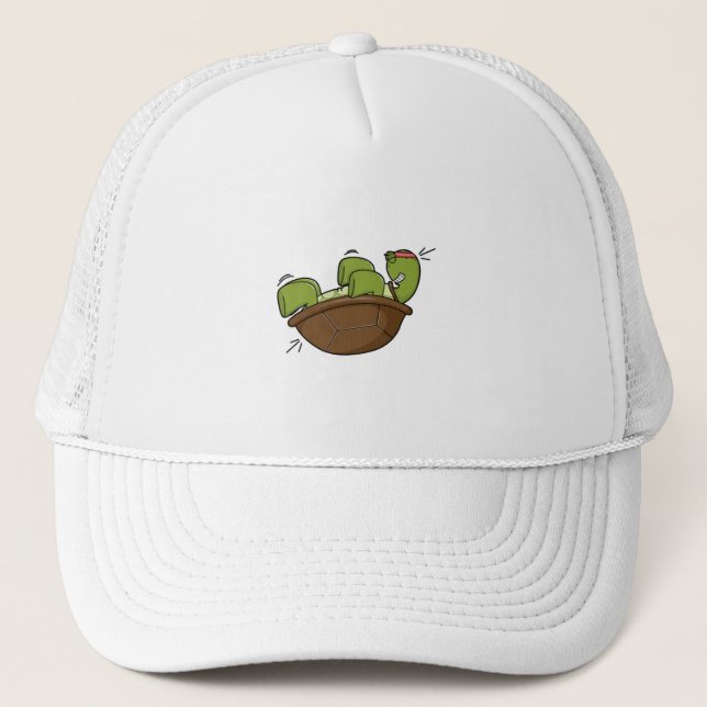 Turtle at Exercise for Abdominla muscles Trucker Hat (Front)