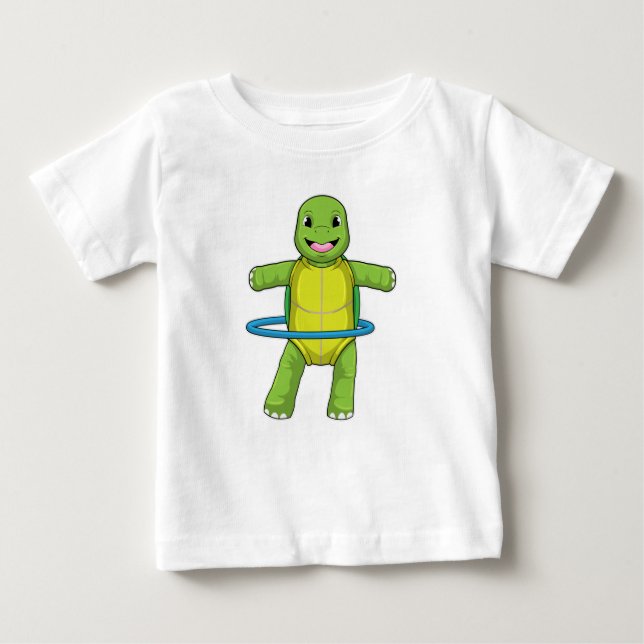 Turtle at Fitness with Fitness tires Baby T-Shirt (Front)