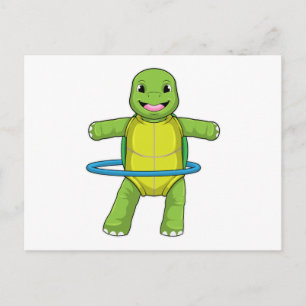 Turtle at Fitness with Fitness tires Postcard