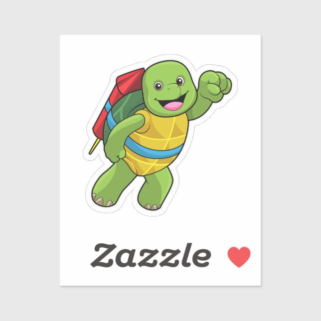 Turtle at Flying with Rocket (Sheet)