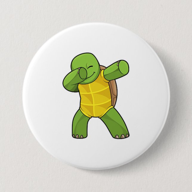 Turtle at Hip Hop Dance Dab 7.5 Cm Round Badge (Front)