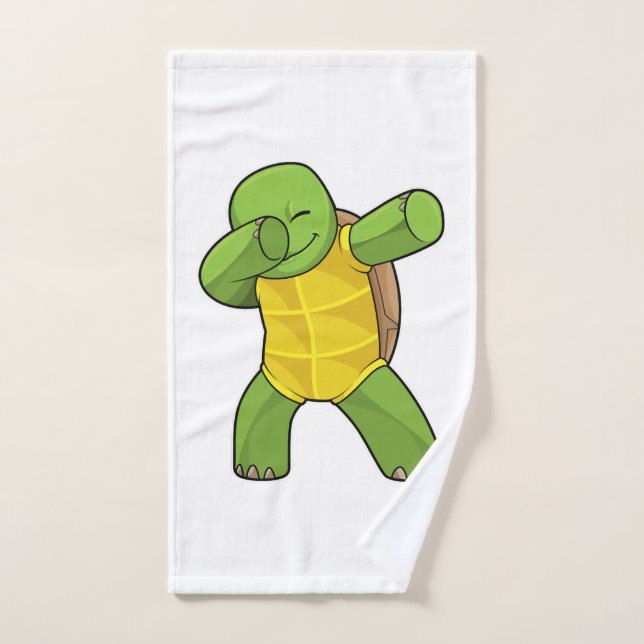 Turtle At Hip Hop Dance Dab Hand Towel (Hand Towel)