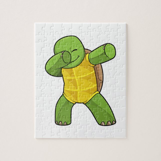 Turtle at Hip Hop Dance Dab Jigsaw Puzzle (Vertical)