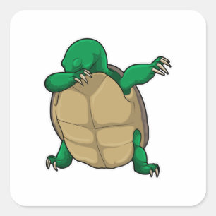 Turtle at Hip Hop Dance Dab Square Sticker