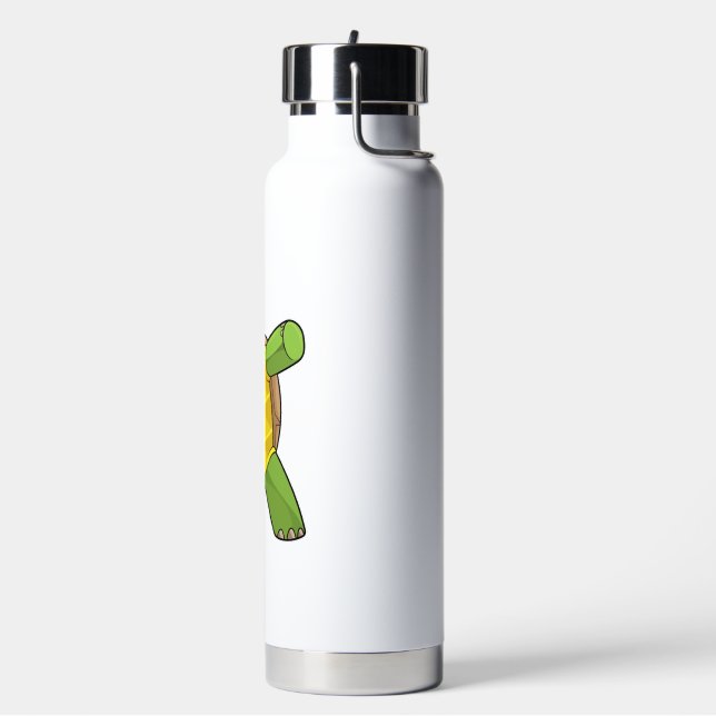 Turtle At Hip Hop Dance Dab Water Bottle (Left)
