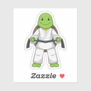 Turtle at Martial arts with black Belt