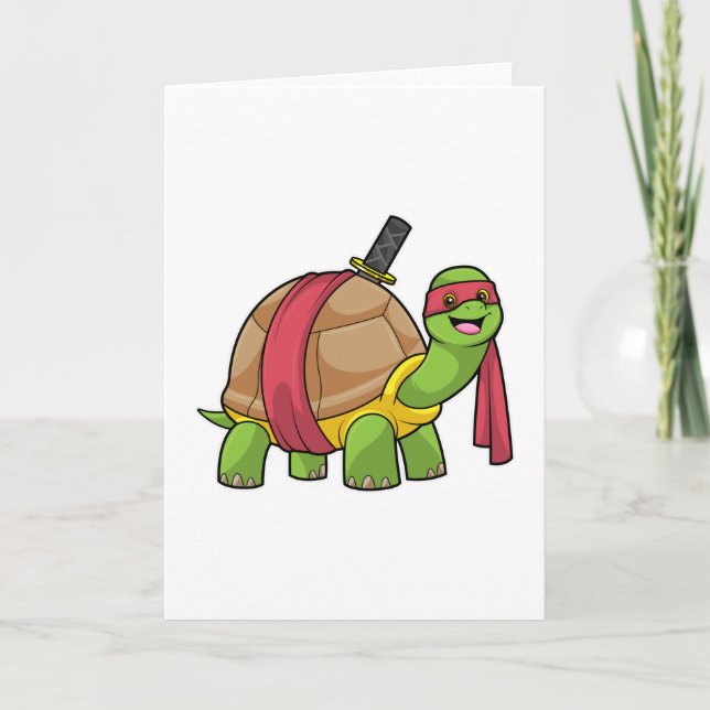 Turtle at Martial arts with Sword Card (Front)
