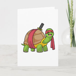 Turtle at Martial arts with Sword Card