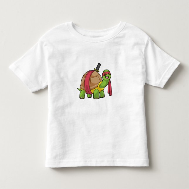 Turtle at Martial arts with Sword Toddler T-Shirt (Front)