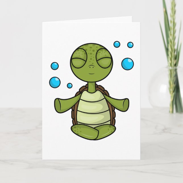Turtle at Meditating in Sitting Card (Front)