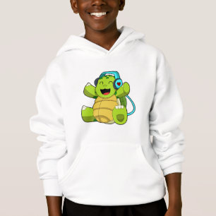 Turtle at Music with Headphone