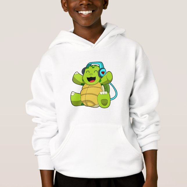 Turtle at Music with Headphone (Front)