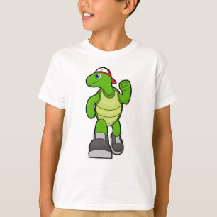 Turtle at Running with Cap T-Shirt