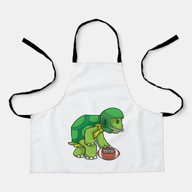Turtle at Sports with Football & Helmet Apron (Front)