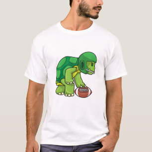 Turtle at Sports with Football & Helmet T-Shirt