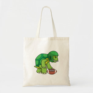 Turtle at Sports with Football & Helmet Tote Bag
