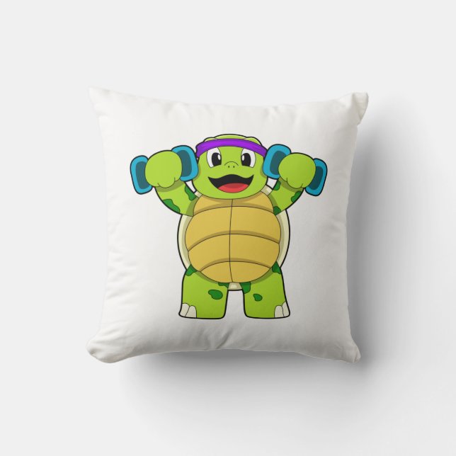 Turtle at Strength training & Dumbbells Cushion (Front)