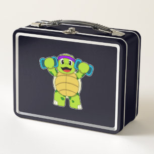 Turtle at Strength training & Dumbbells Metal Lunch Box