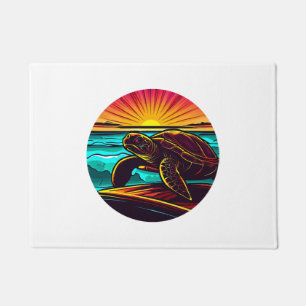 Turtle at Sunset, Inspiring Nature Design Doormat