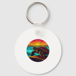 Turtle at Sunset, Inspiring Nature Design Key Ring