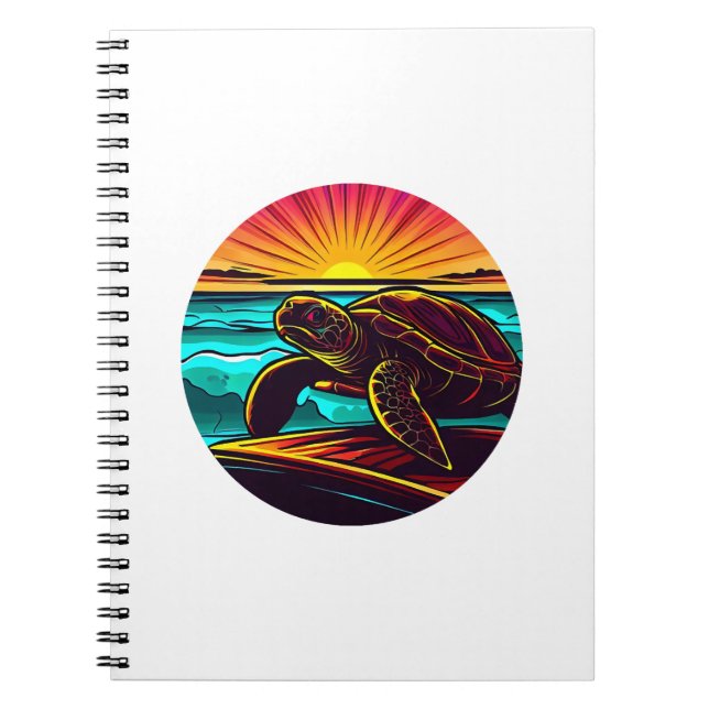 Turtle at Sunset, Inspiring Nature Design Notebook (Front)