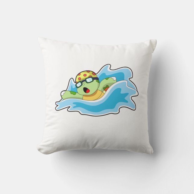 Turtle at Swimming in Water Cushion (Front)