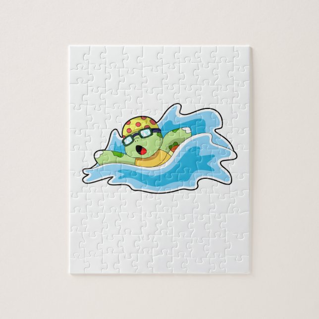 Turtle at Swimming in Water Jigsaw Puzzle (Vertical)