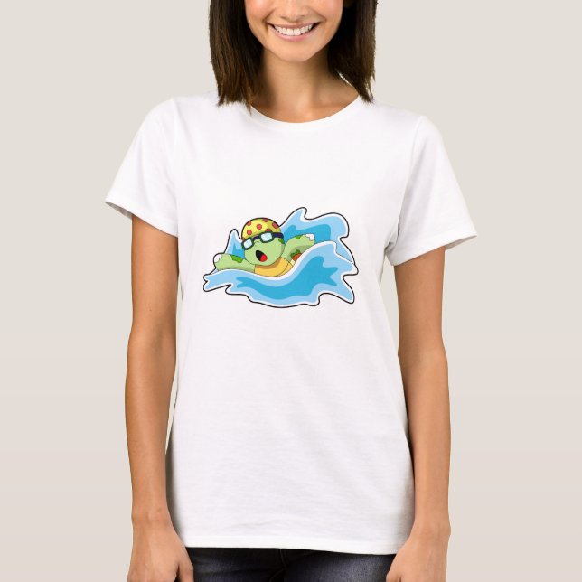 Turtle at Swimming in Water T-Shirt (Front)