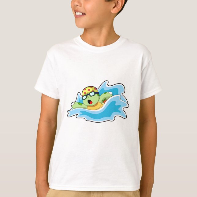 Turtle at Swimming in Water T-Shirt (Front)