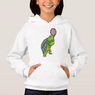 Turtle at Tennis with Tennis racket