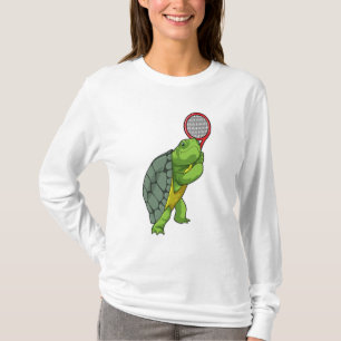 Turtle at Tennis with Tennis racket T-Shirt