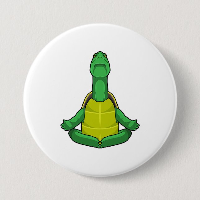 Turtle at Yoga Meditation 7.5 Cm Round Badge (Front)